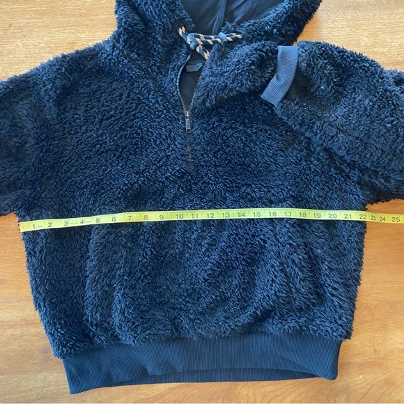 Lululemon Women Textured Fleece Hoodie 1/2 Zip Sz 8 Black Teddy Faux Sherpa - Picture 5 of 13